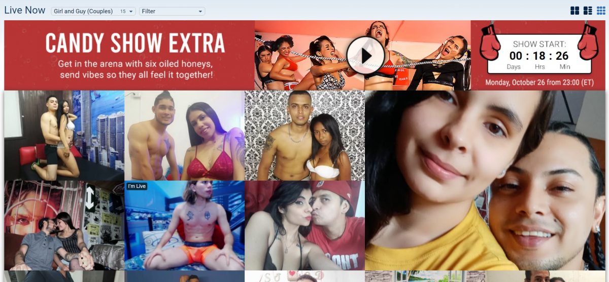 couples on Imlive for a live sex show