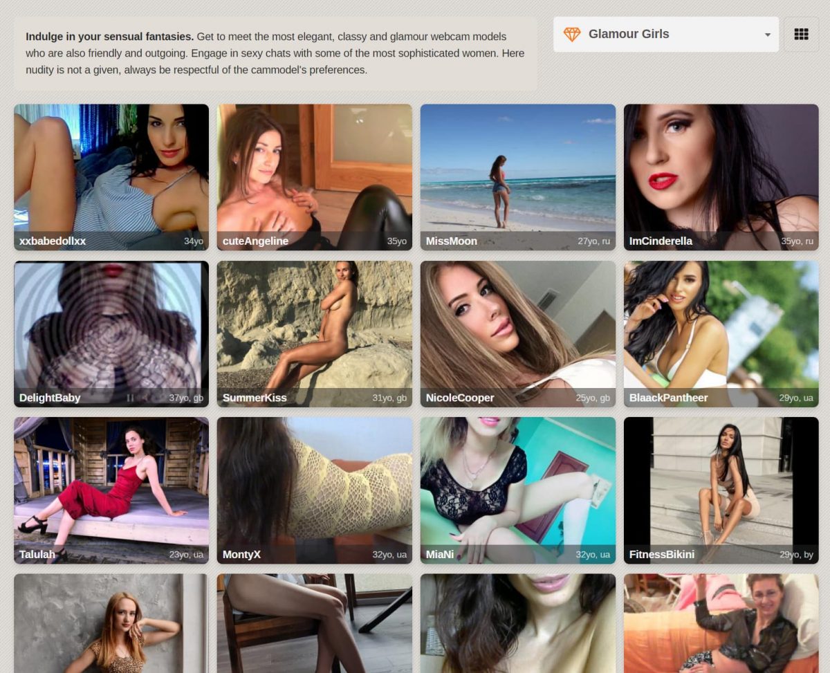 Sample of camcontacts camgirls