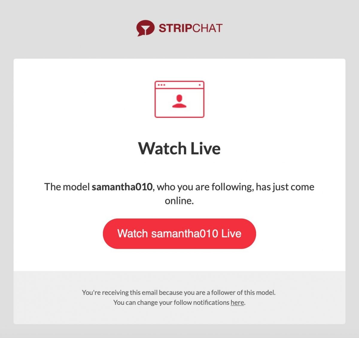 Stripchat SMS notification