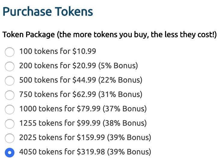 Chaturbate token to dollars